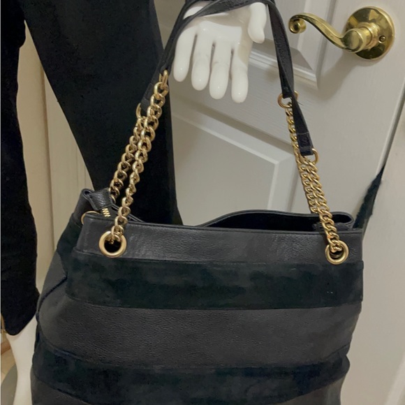 Emma Fox leather bag in good conditions. Pure leather with suede strips - Picture 4 of 15